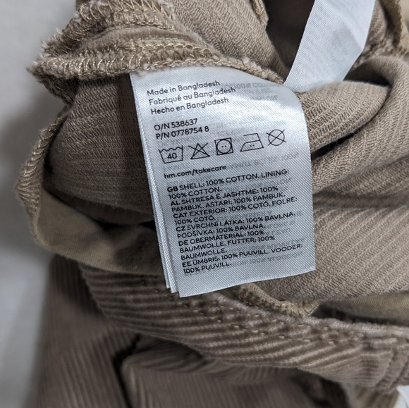 NWOT H&M Tan Courduroy Overalls, Size 4T - Picture 5 of 5